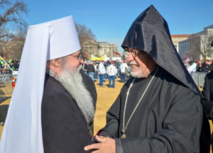 Archbishop Vicken Aykazian at March for Life in Washington DC